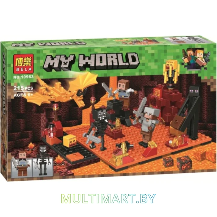 Конструктор Bela My World 10963 Нападение в нижнем мире (215 деталей)